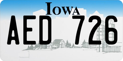 IA license plate AED726