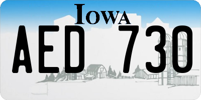 IA license plate AED730