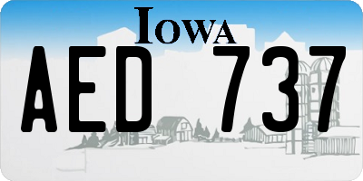 IA license plate AED737