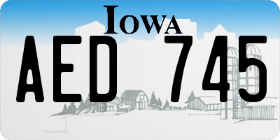 IA license plate AED745