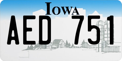 IA license plate AED751
