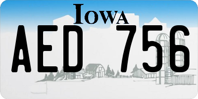 IA license plate AED756