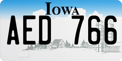 IA license plate AED766