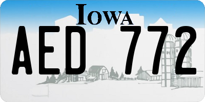IA license plate AED772