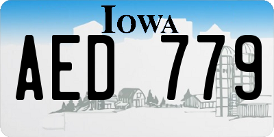 IA license plate AED779