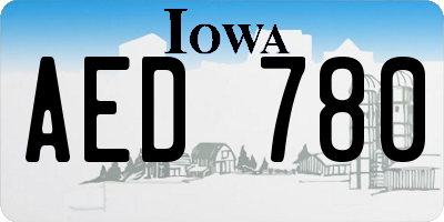 IA license plate AED780