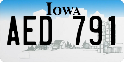 IA license plate AED791