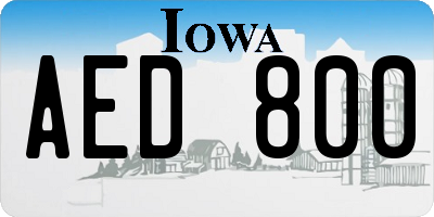 IA license plate AED800