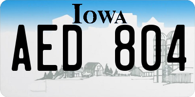 IA license plate AED804
