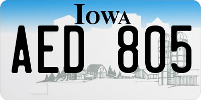 IA license plate AED805