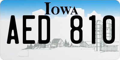 IA license plate AED810