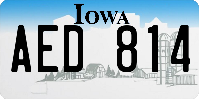 IA license plate AED814