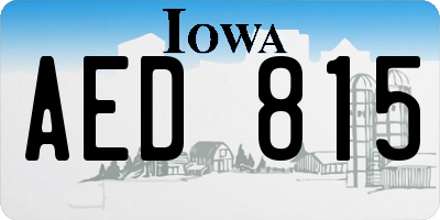 IA license plate AED815
