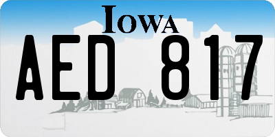 IA license plate AED817