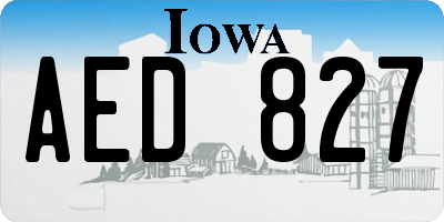 IA license plate AED827