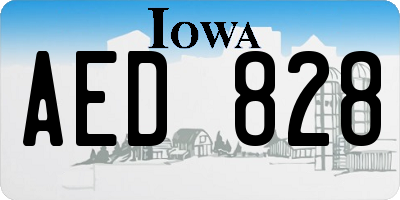 IA license plate AED828