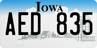 IA license plate AED835