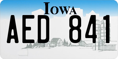 IA license plate AED841