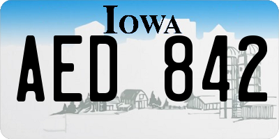 IA license plate AED842