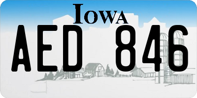 IA license plate AED846