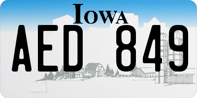 IA license plate AED849