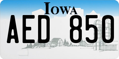 IA license plate AED850