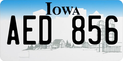 IA license plate AED856