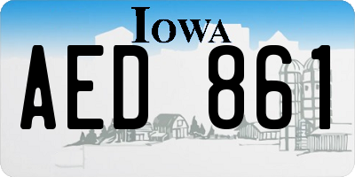 IA license plate AED861