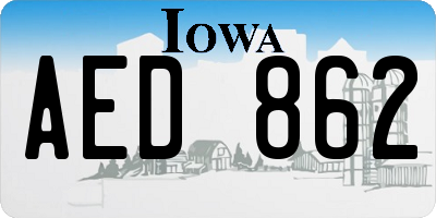 IA license plate AED862
