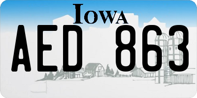 IA license plate AED863