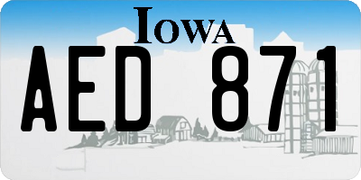 IA license plate AED871