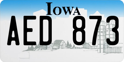 IA license plate AED873