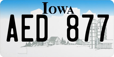 IA license plate AED877