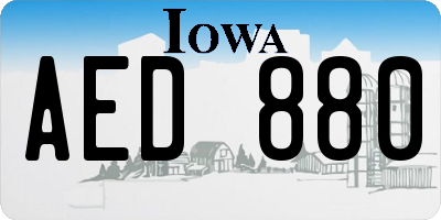 IA license plate AED880