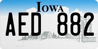 IA license plate AED882