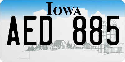 IA license plate AED885