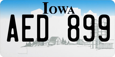 IA license plate AED899