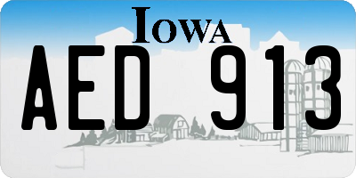 IA license plate AED913