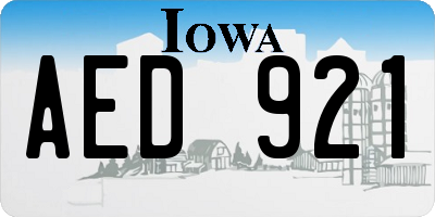 IA license plate AED921