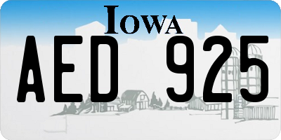 IA license plate AED925