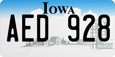 IA license plate AED928