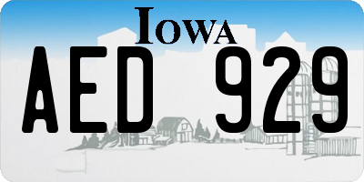 IA license plate AED929