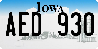 IA license plate AED930