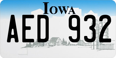 IA license plate AED932
