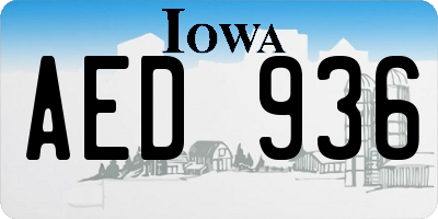 IA license plate AED936