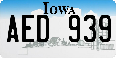 IA license plate AED939