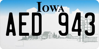 IA license plate AED943