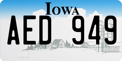 IA license plate AED949