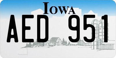 IA license plate AED951