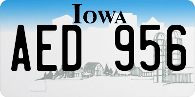 IA license plate AED956